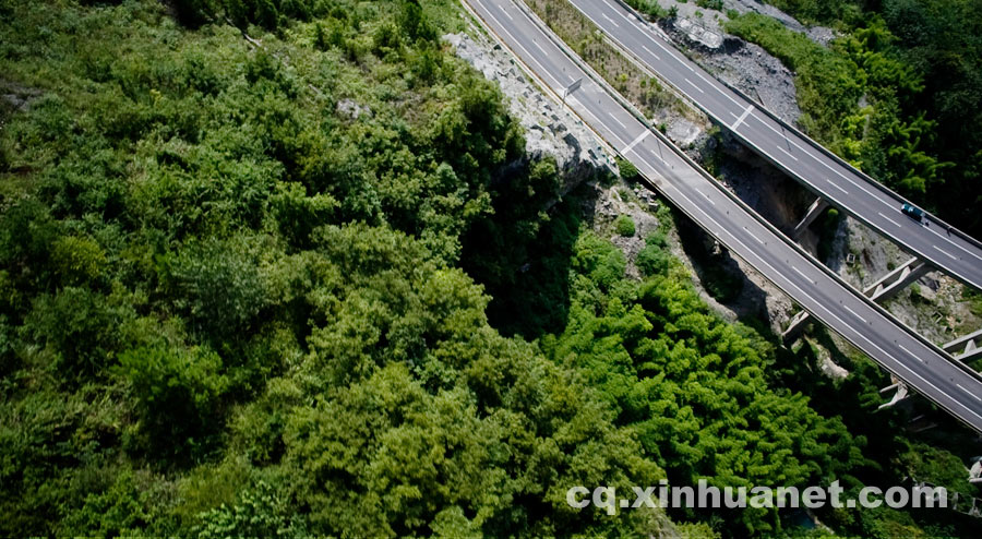 Aerial photos of highways in the 'Mountain City'