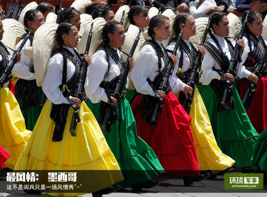 Foreign female soldiers in military parades 