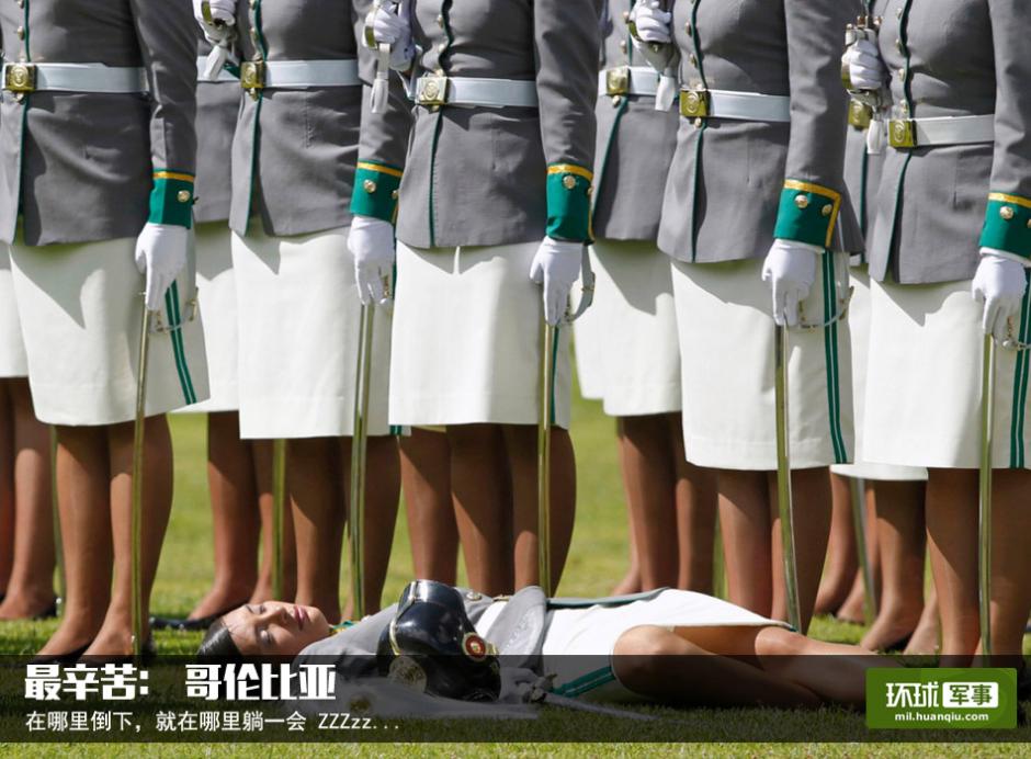 Foreign female soldiers in military parades 