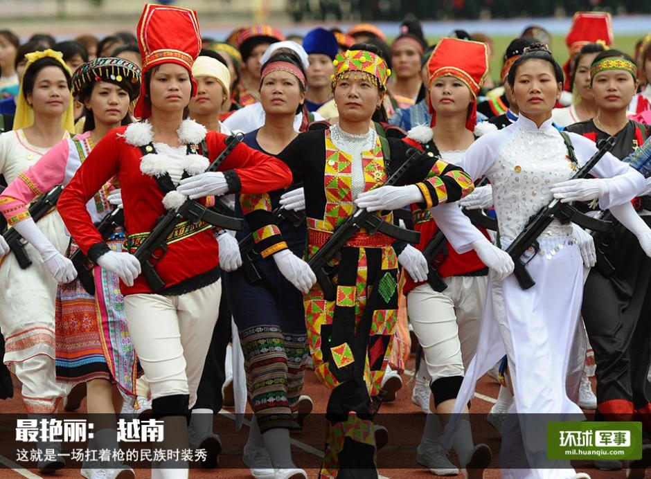 Foreign female soldiers in military parades 