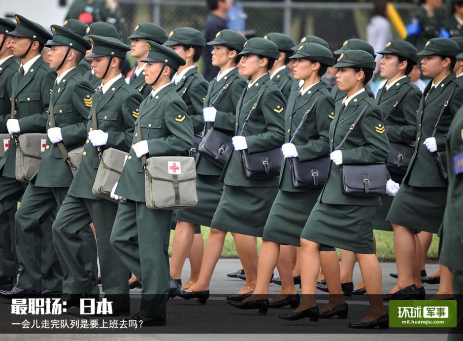 Foreign female soldiers in military parades 