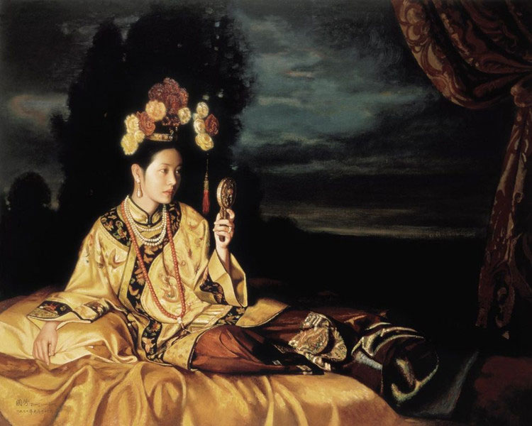 Painting: Lonely women in Forbidden City