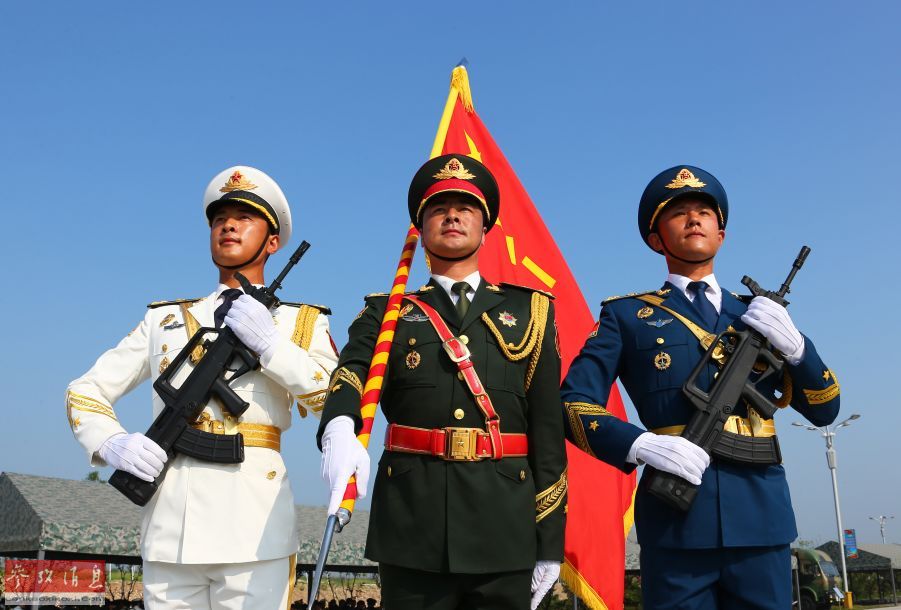 Chinese solders train for V-Day military parade