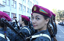 Foreign female soldiers in military parades