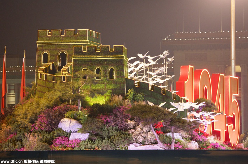 Glamorous night view at Tiananmen Square