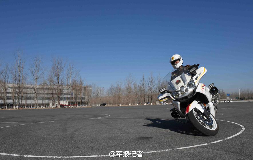 Chinese armed police motorcycle guard formation