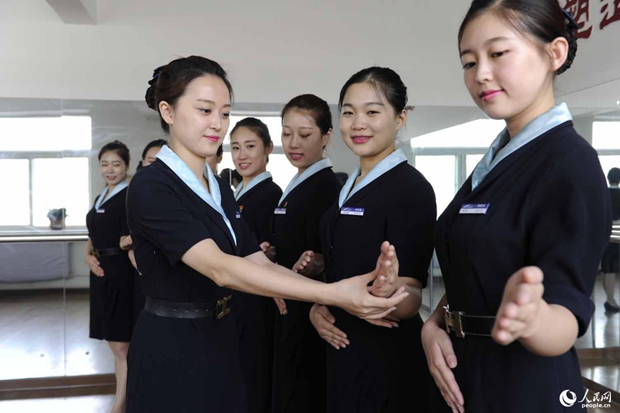 Attendants of Shenyang-Dandong high-speed rail