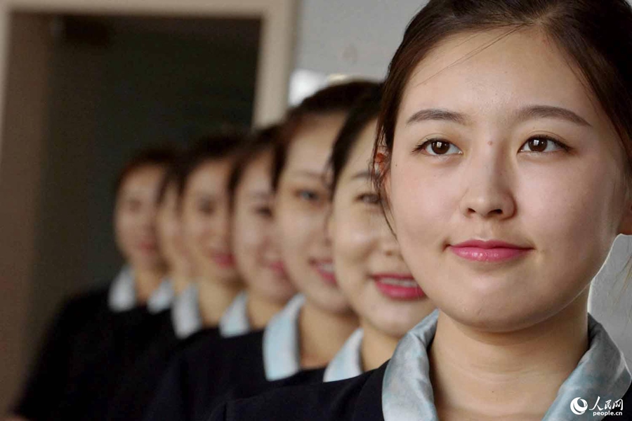 Attendants of Shenyang-Dandong high-speed rail