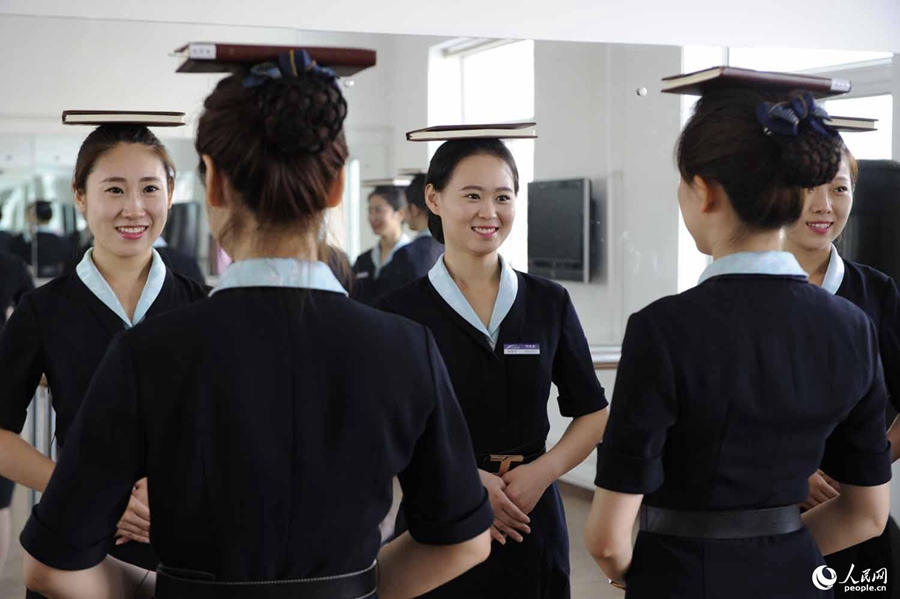 Attendants of Shenyang-Dandong high-speed rail