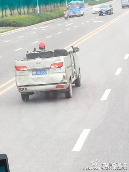 Odd News: Man drives open-topped van on the road