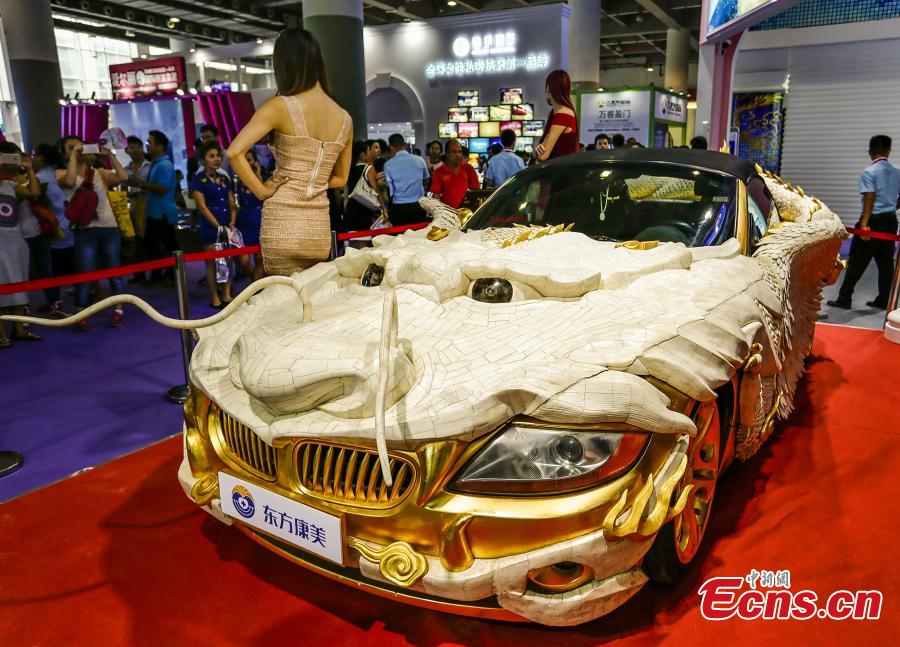 Gold-slathered BMW on show in Gaungzhou