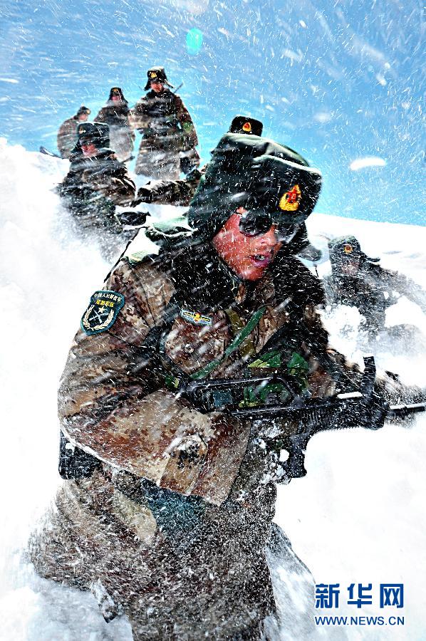 Soldiers train in high altitude area in Tibet