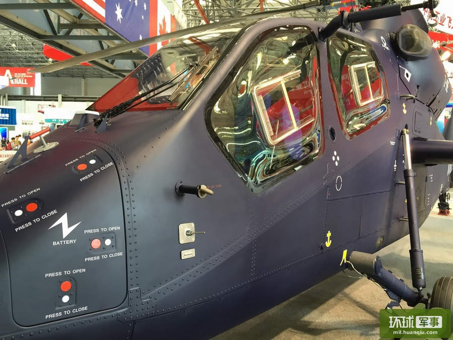 Close look at China-made WZ-19 attack helicopter