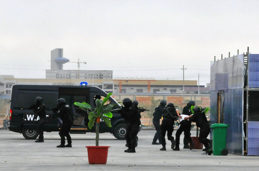 Joint anti-terrorism drill held in China-Mongolia border region