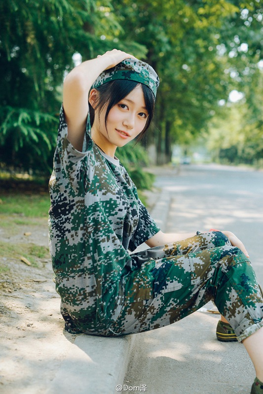 Campus belle in military training