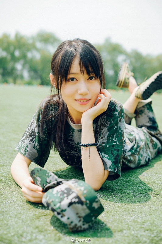 Campus belle in military training