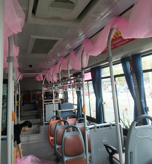 Transforming bus into wedding car, a low carbon consumption pattern