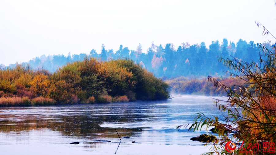 Colorful autumn scenery of Wuhua Mountain