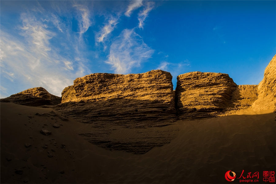 Ancient city ruins in gobi desert