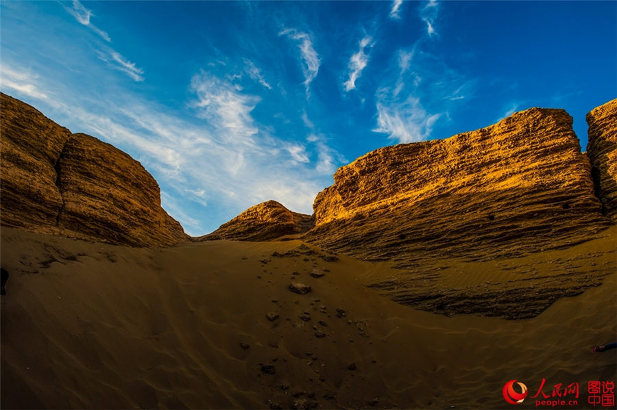 Ancient city ruins in gobi desert