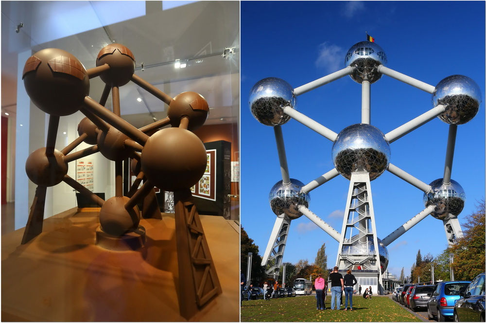 Chocolate versions of landmark buildings shown in Brussels