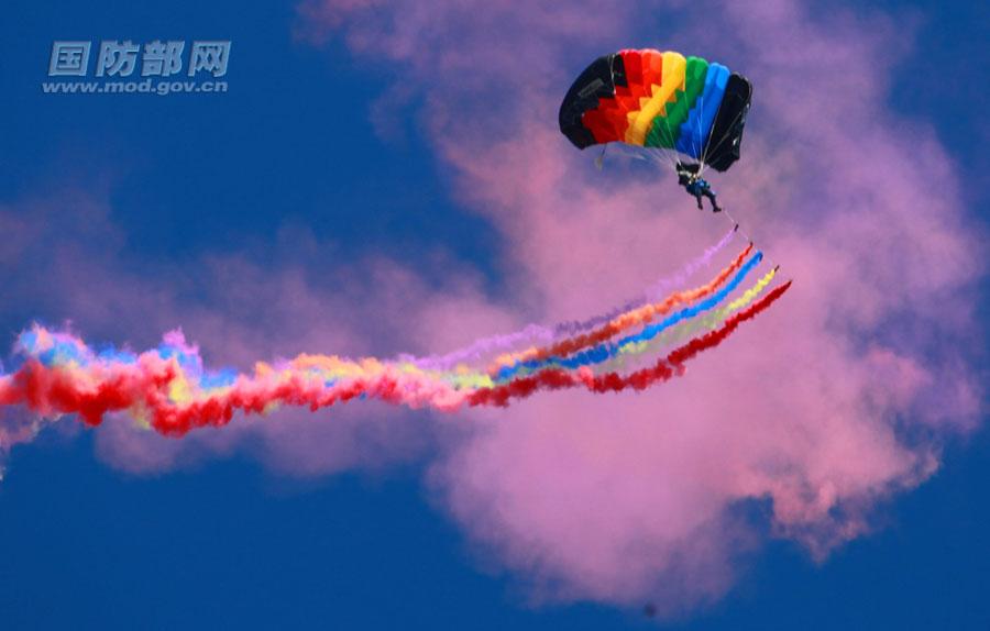 PLA Bayi Parachute Team shows numerous aerial designs and formations