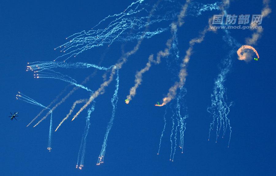 PLA Bayi Parachute Team shows numerous aerial designs and formations