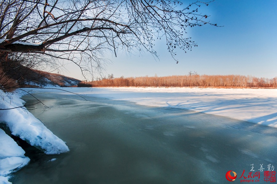 Tranquil winter scenery of the Greater Khingan Mountains