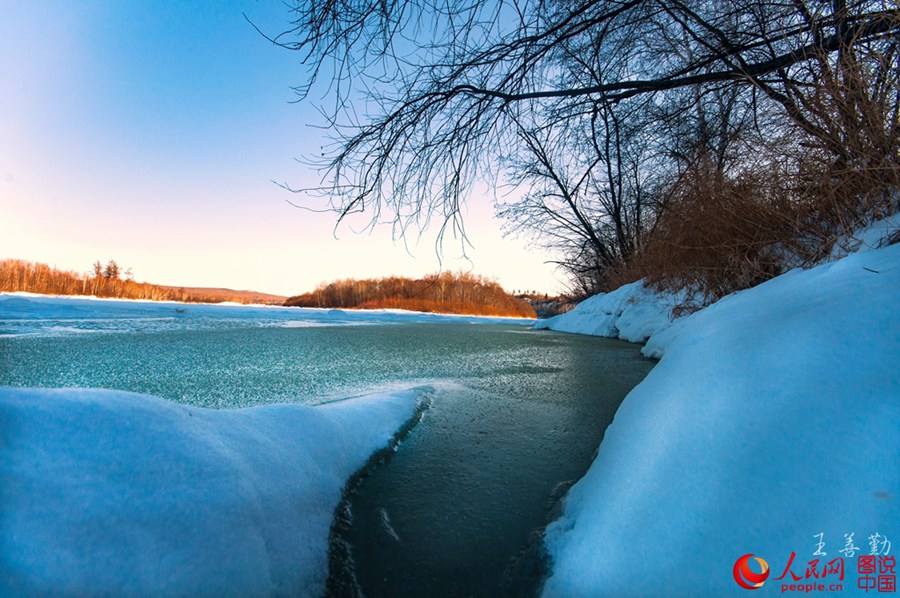 Tranquil winter scenery of the Greater Khingan Mountains