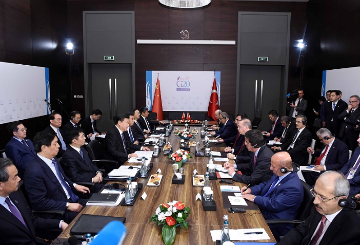 President Xi Jinping Meets Turkish President Ahead of G20 Summit