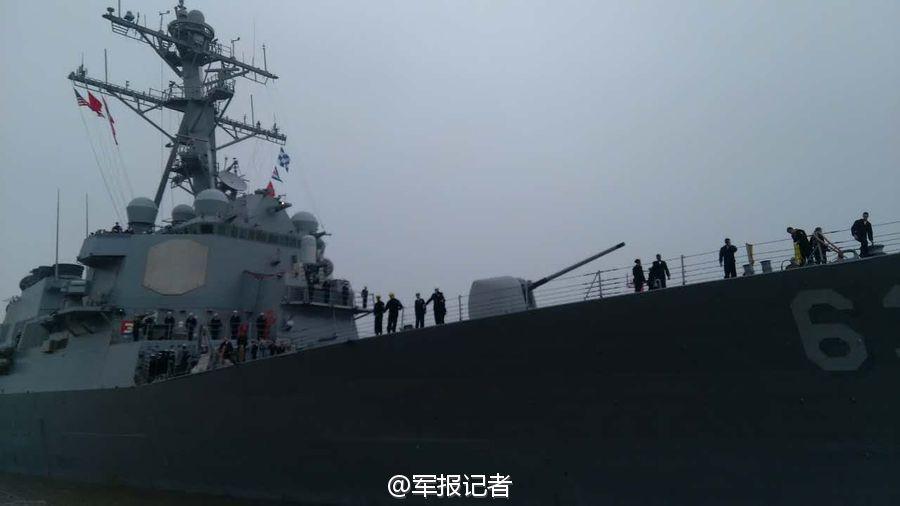 US guided-missile destroyer visits Shanghai