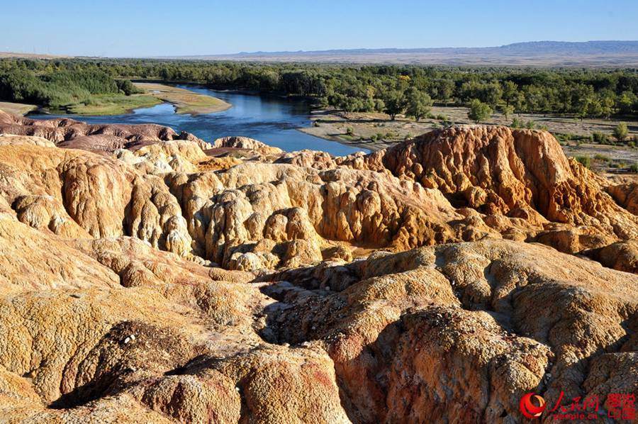 Amazing scenery of Rainbow Beach in Xinjiang