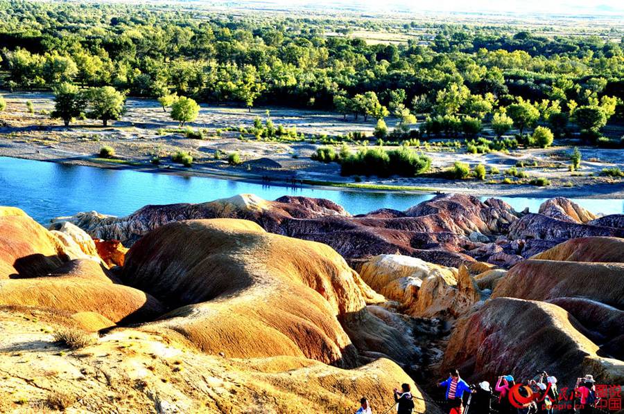 Amazing scenery of Rainbow Beach in Xinjiang