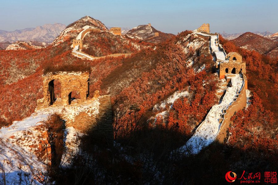 Zhuizishan Great Wall after snow