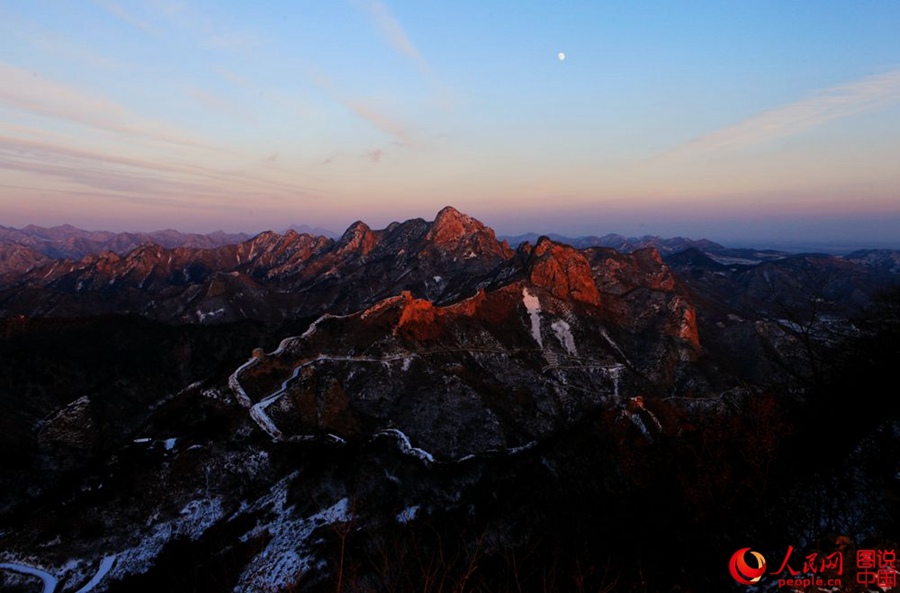 Zhuizishan Great Wall after snow