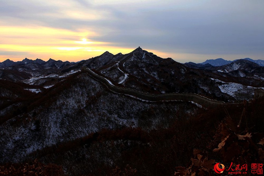 Zhuizishan Great Wall after snow