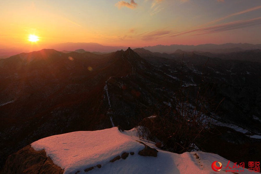 Zhuizishan Great Wall after snow