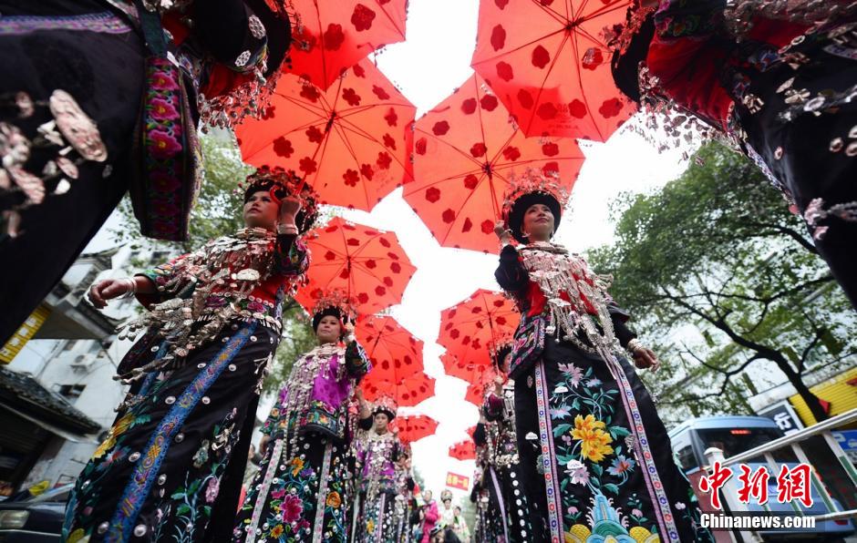 Ethnic costumes show in C China