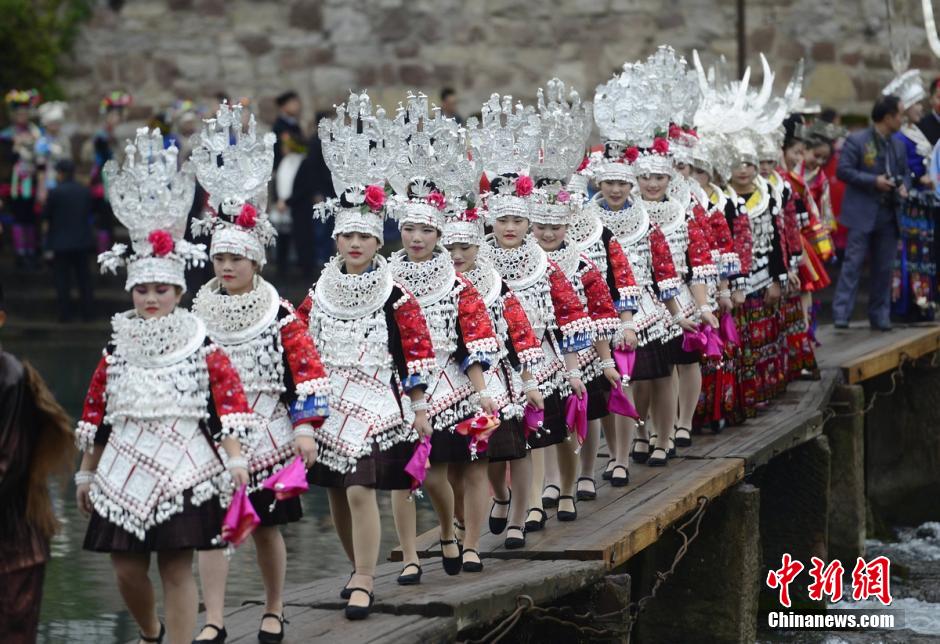 Ethnic costumes show in C China