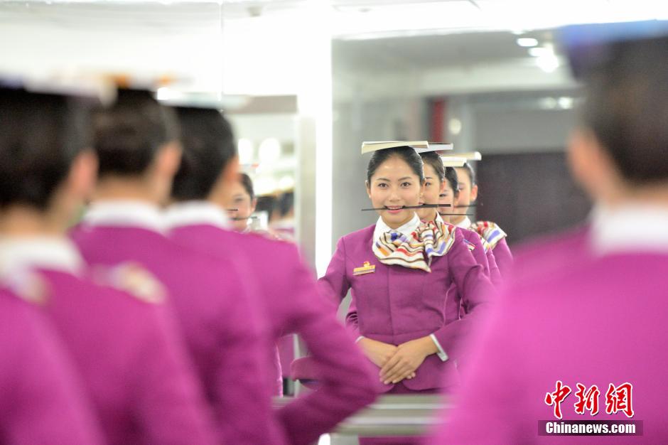 High-speed train stewardesses receive harsh training 