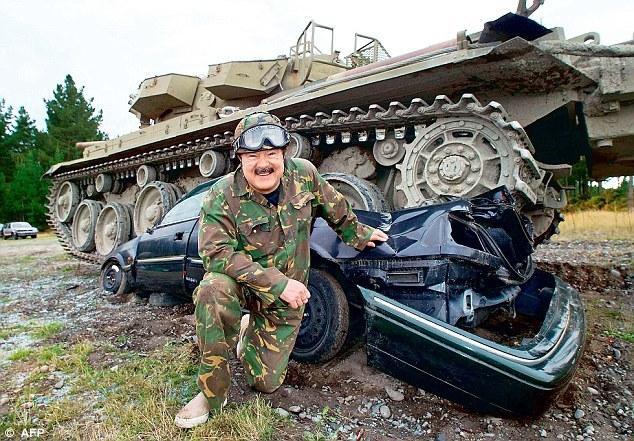 Terrific ways to reduce stress: crashing cars by tank