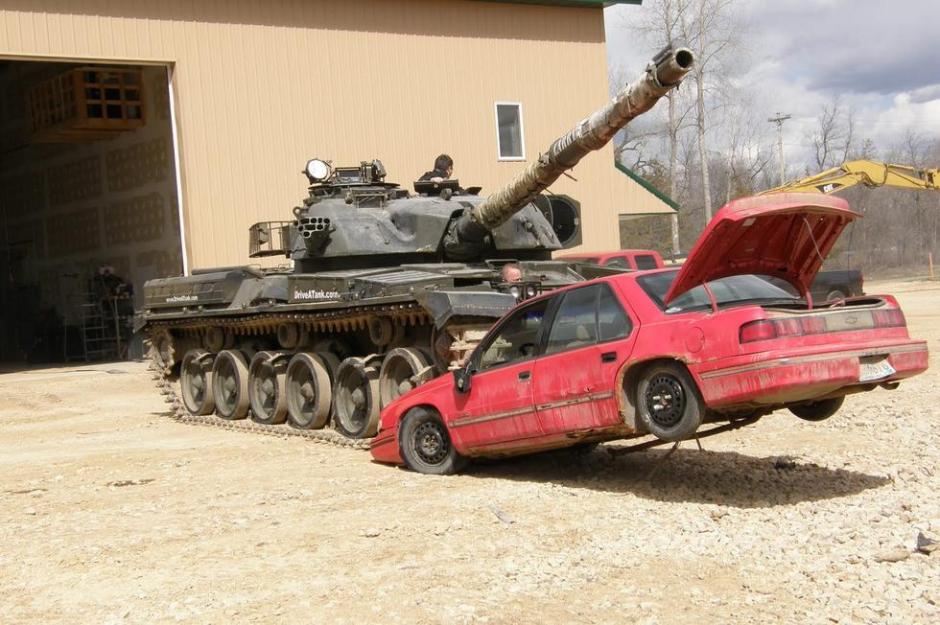 Terrific ways to reduce stress: crashing cars by tank