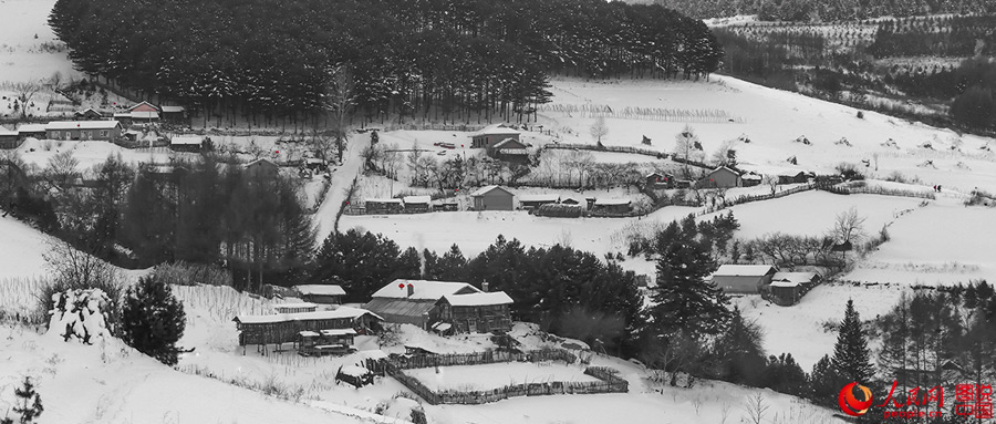 Picturesque snow scenery of Songling village