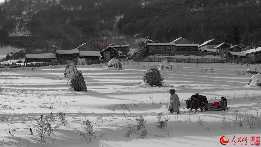 Picturesque snow scenery of Songling village