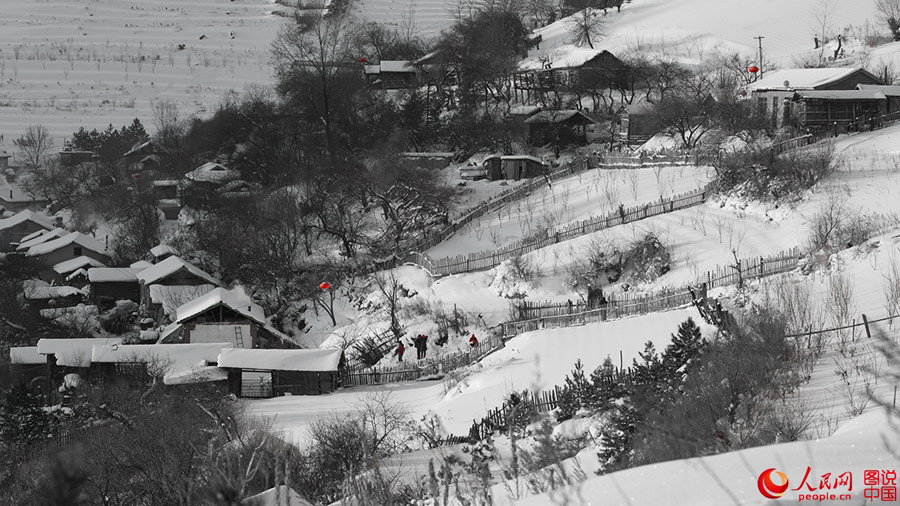 Picturesque snow scenery of Songling village