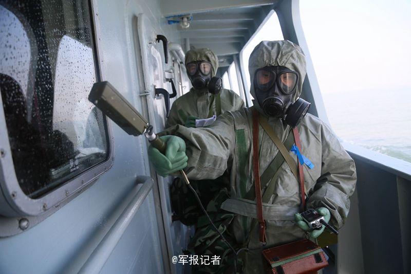 Nuclear-biological-chemical protection drill held in naval vessels