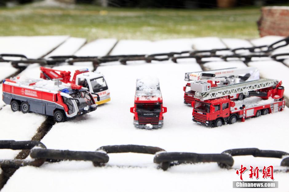 Firefighters take creative photos in snow