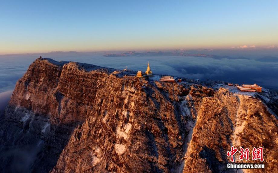 Sunrise over Golden Summit of Mount Emei