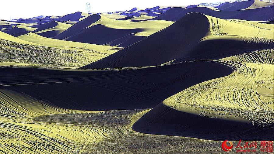 Badain Jaran Desert in evening glow