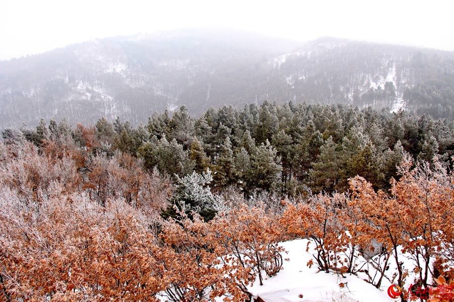 Magnificent winter view of Weihu Mountain